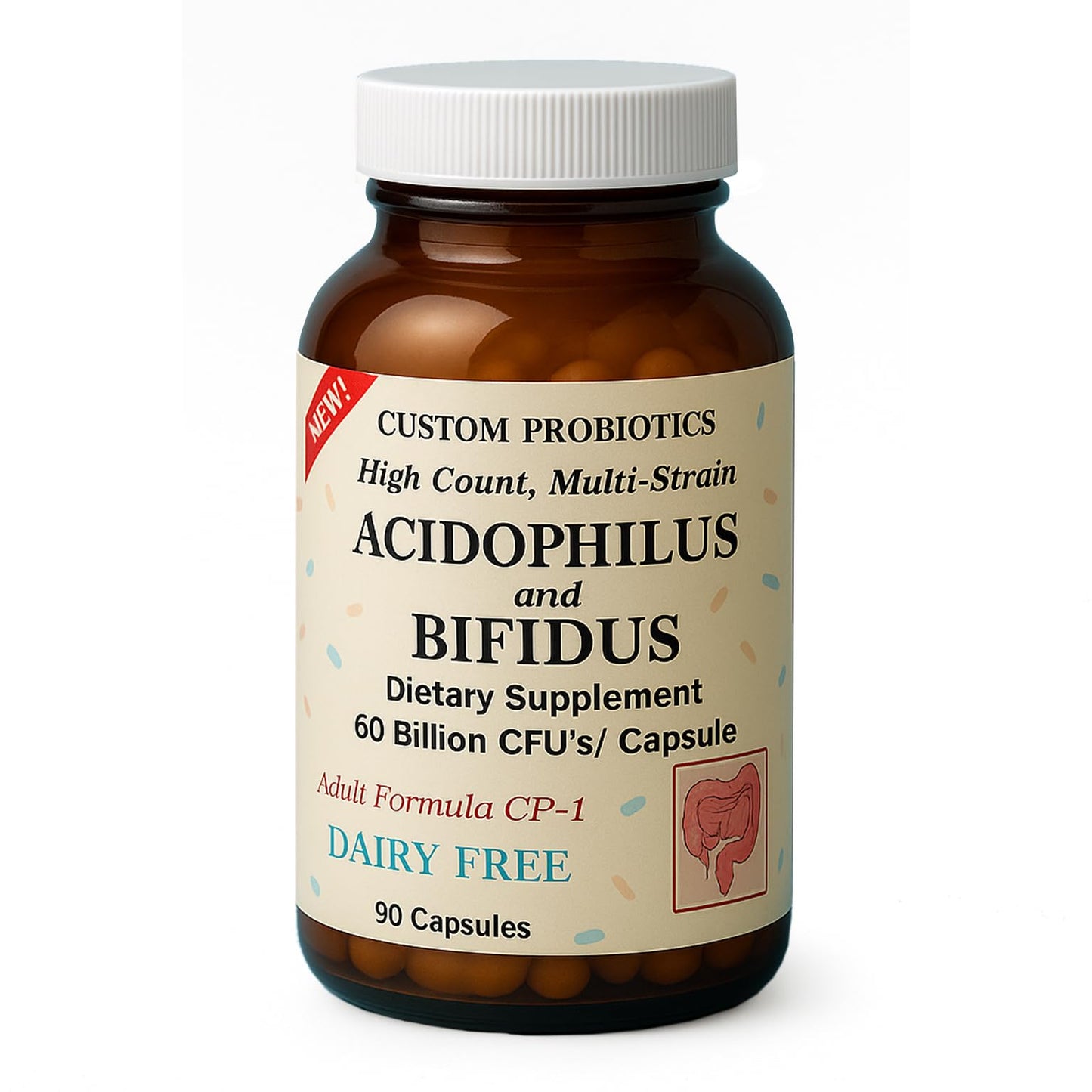 Custom Probiotics CP-1 Adult Formula Probiotic Capsule 90 Count