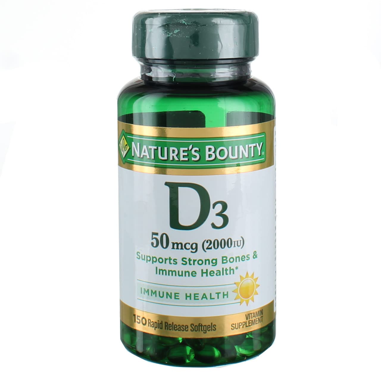 Nature's Bounty Vitamin D3 2000 IU Super Strength Softgels, 900 Count