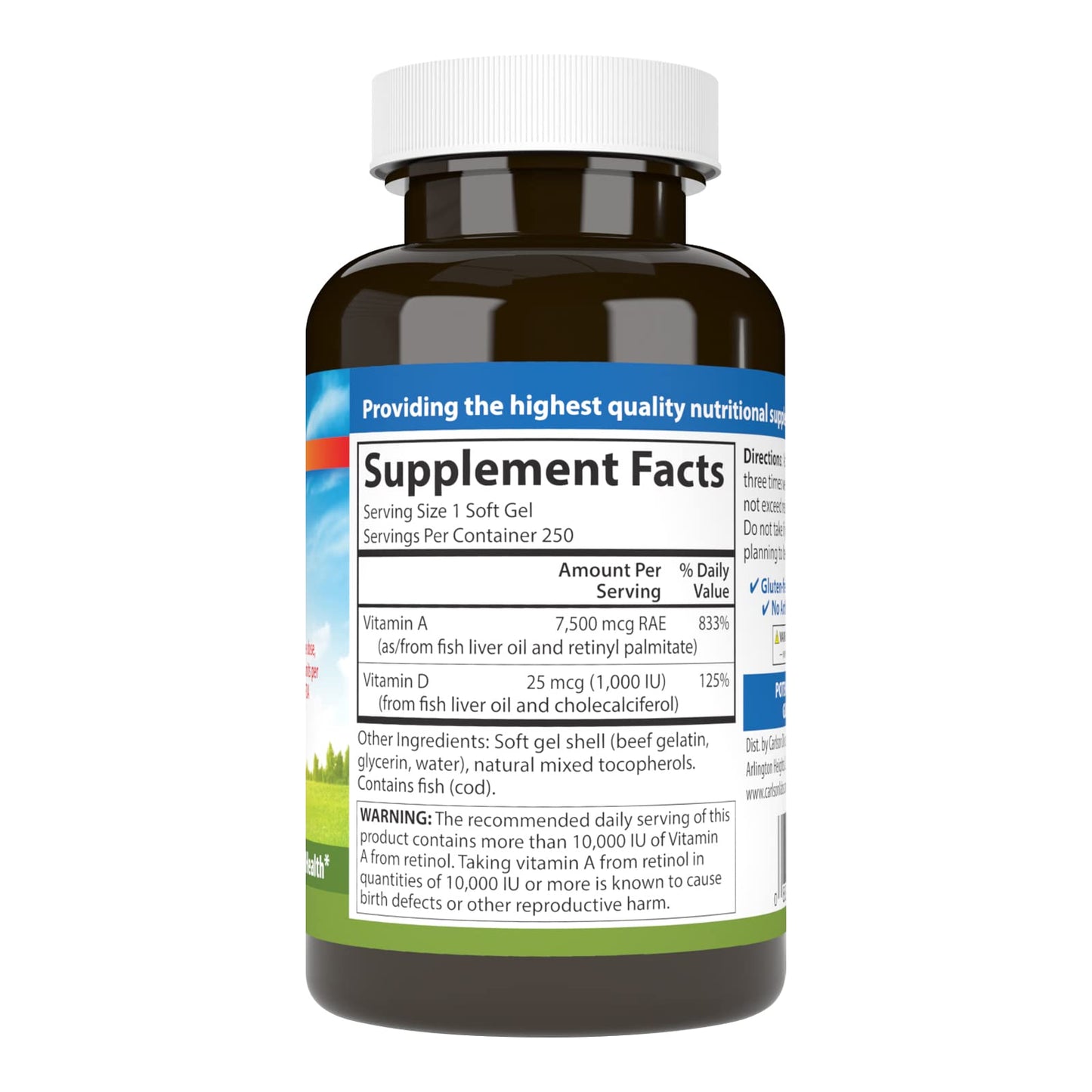Carlson A & D Vitamin A Softgels 250