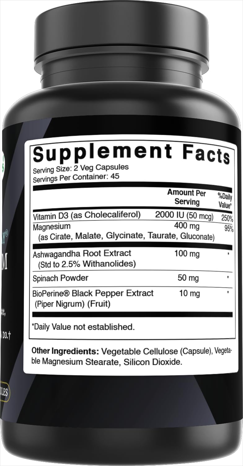 Best Naturals Day-to-Day Magnesium Supplement 400 mg Capsules, 90 Count