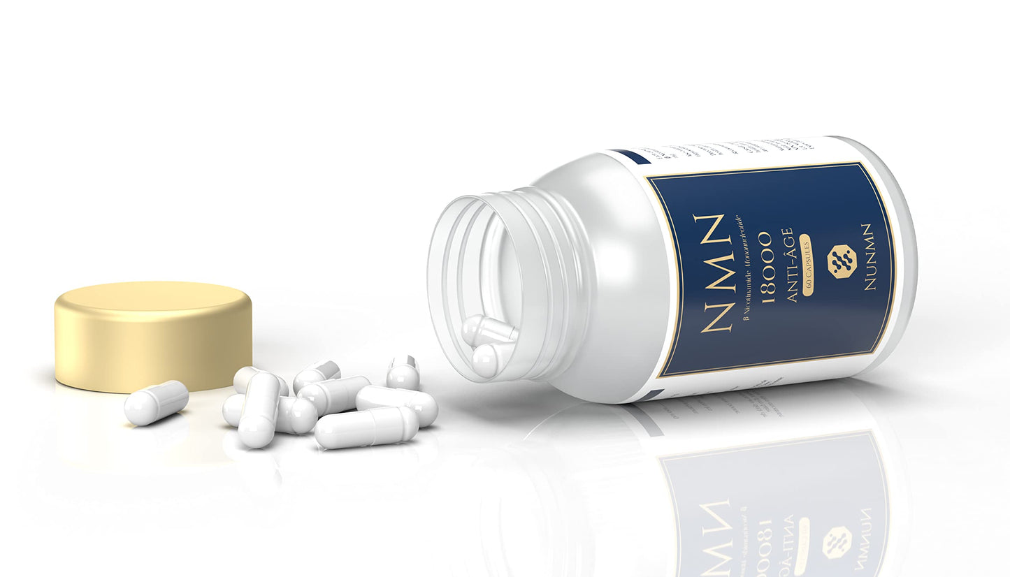 NUNMN NMN 18000 NAD+ Supplement Nicotinamide Mononucleotide Capsule, 60 Count