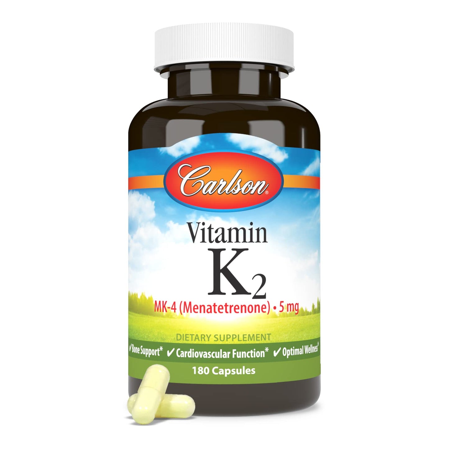 Carlson Vitamin K2 MK-4 (Menatetrenone), 5 mg Capsule, 180 Capsules
