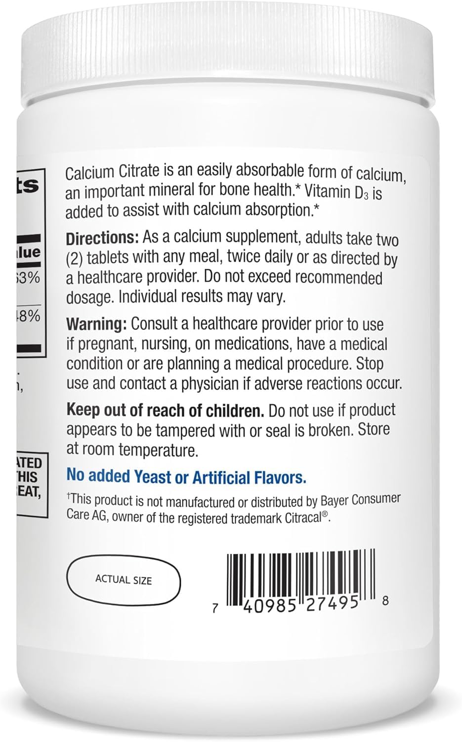 21st Century Calcium Citrate + Vitamin D Caplets, 1200 Caplets