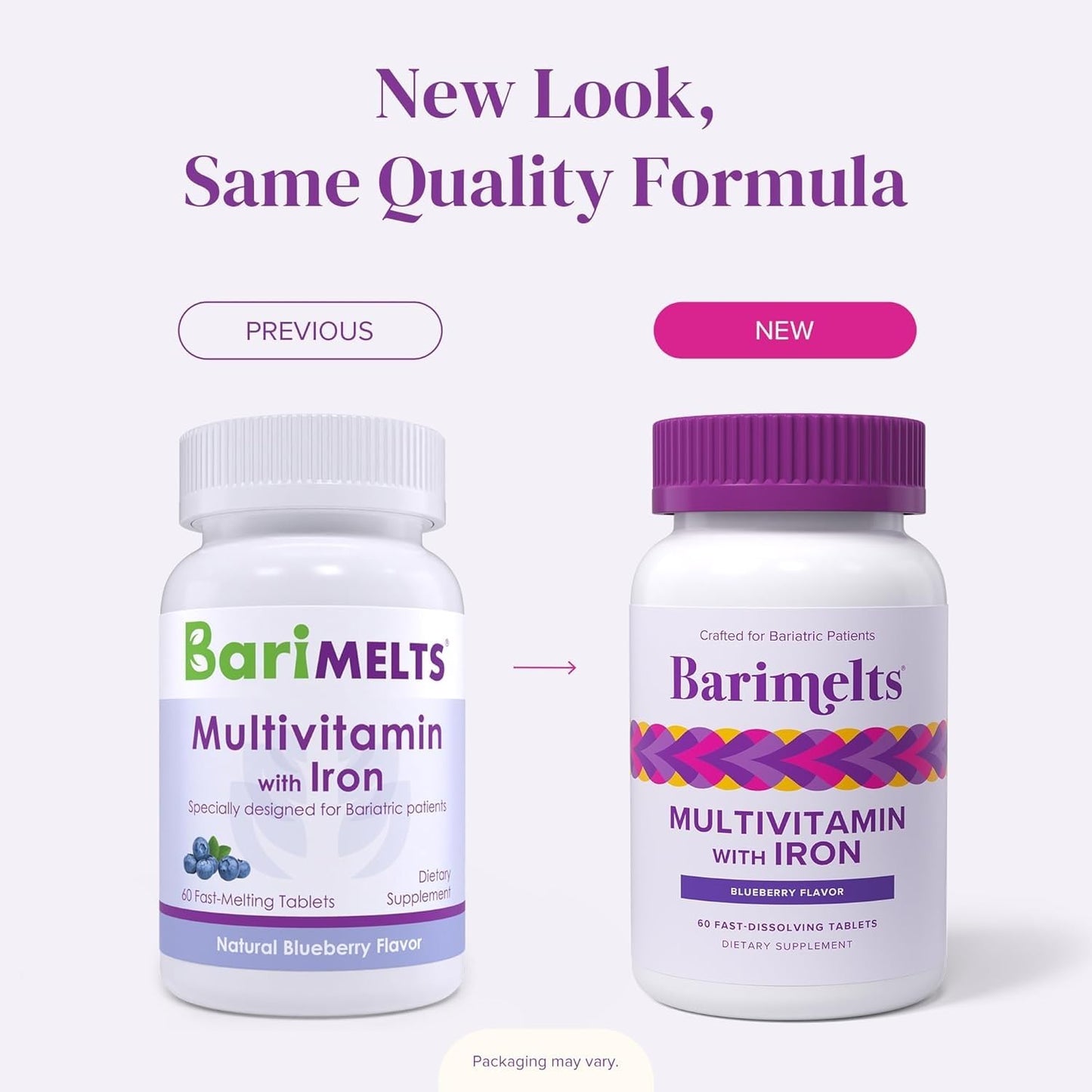 BariMelts Bariatric Multivitamin with Iron Tablet, 60 Tablets