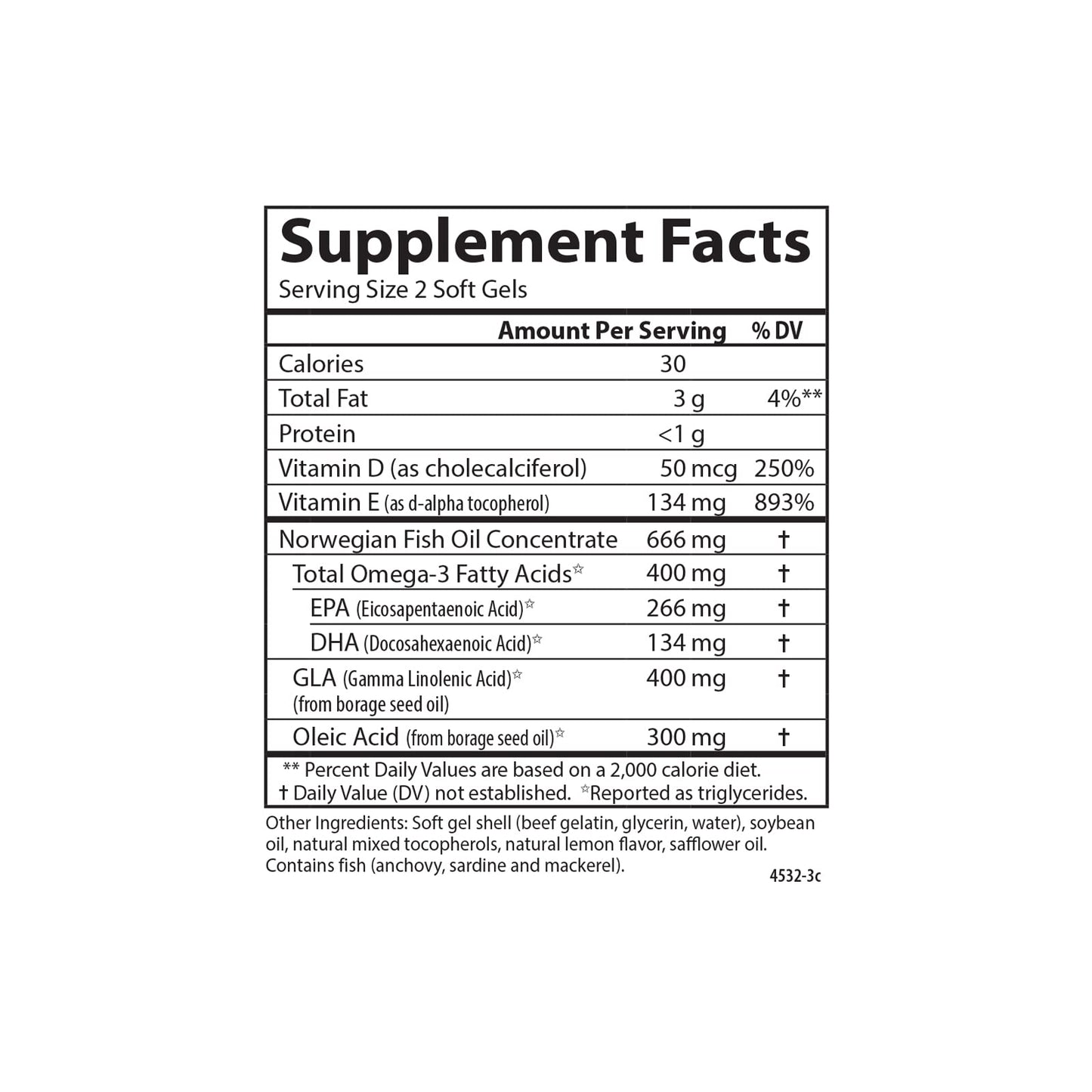 Carlson Inflammation Balance, Omega-3 & Omega-6 Ratio with D3, Norwegian Wild-Caught Fish Oil, Softgels, 180
