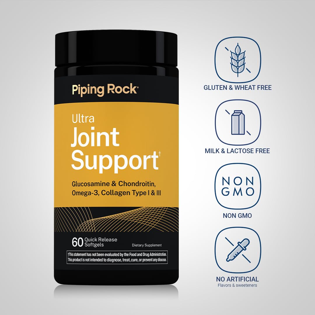 Piping Rock Joint Support Supplement for Women and Men Softgels 60