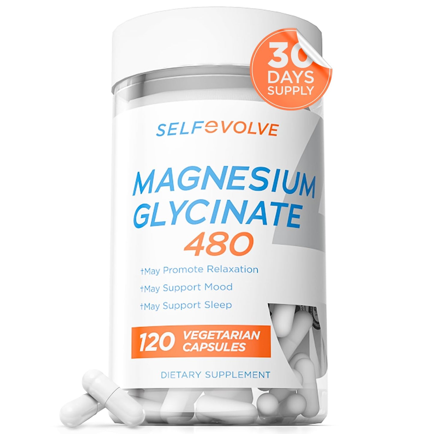 Selfevolve Magnesium Glycinate 480mg Capsule, 1 Count