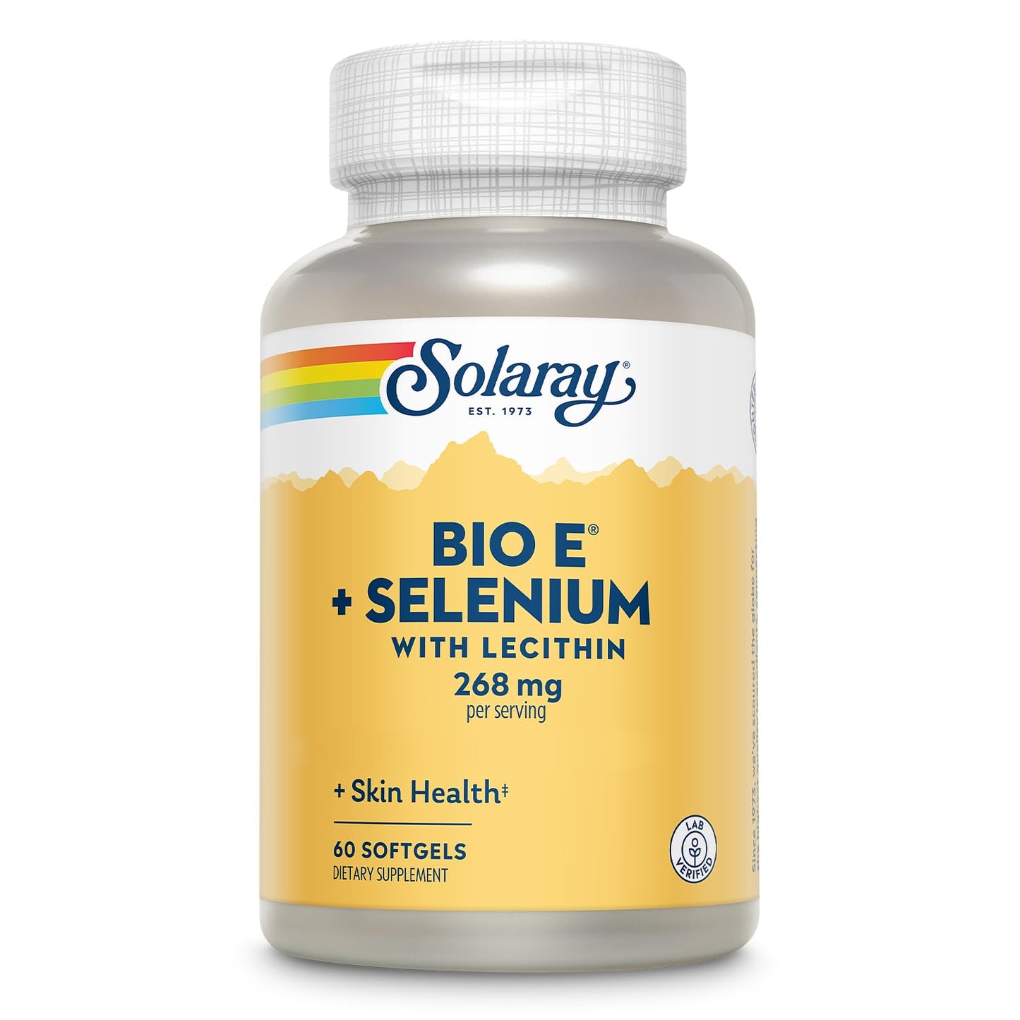 SOLARAY Bio Vitamin E 400 IU with Selenium Capsules, 60 Count