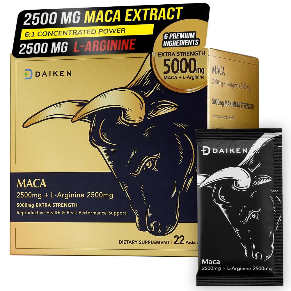 DAIKEN Extra Strength Maca Root & L-Arginine Powder, 5.75 oz