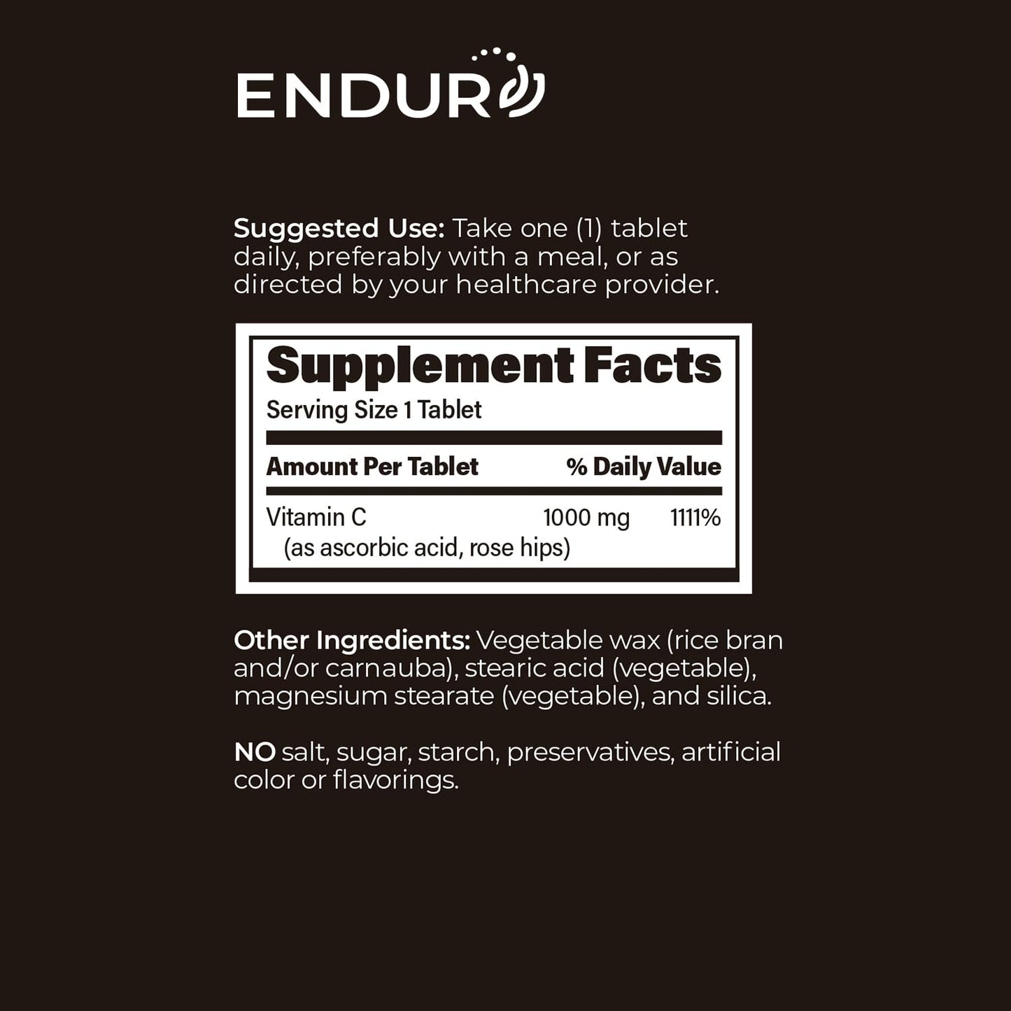 Endurance Products ENDUR-C Vitamin C with Rose Hips 150 Tablets
