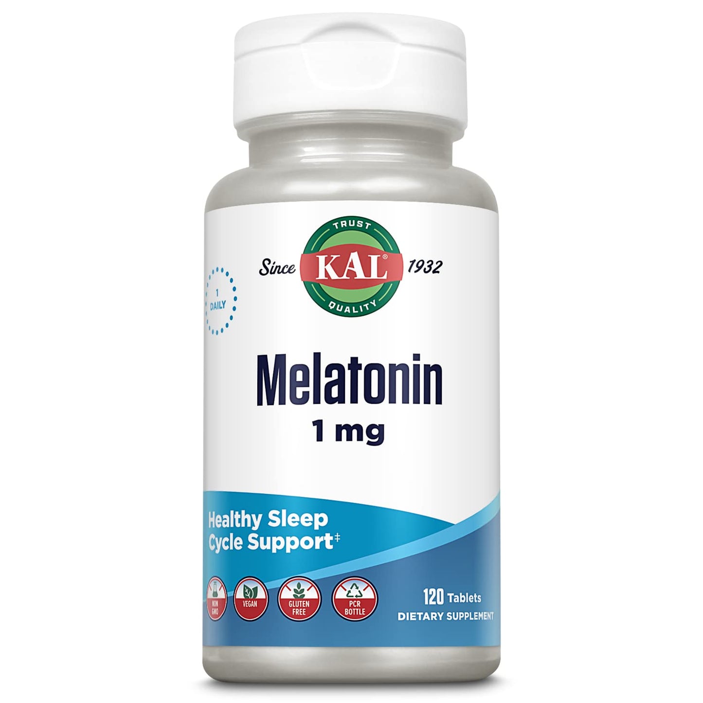 KAL Melatonin 1mg Sleep Aid Tablets, 120 Tablets