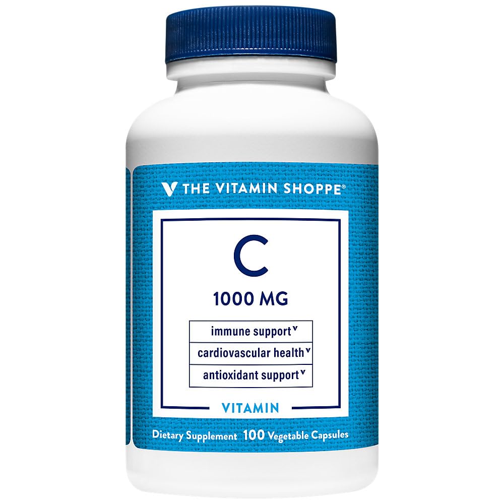 The Vitamin Shoppe C-1000 Vitamin C 1000mg, Vegetarian Capsules, 100 Count