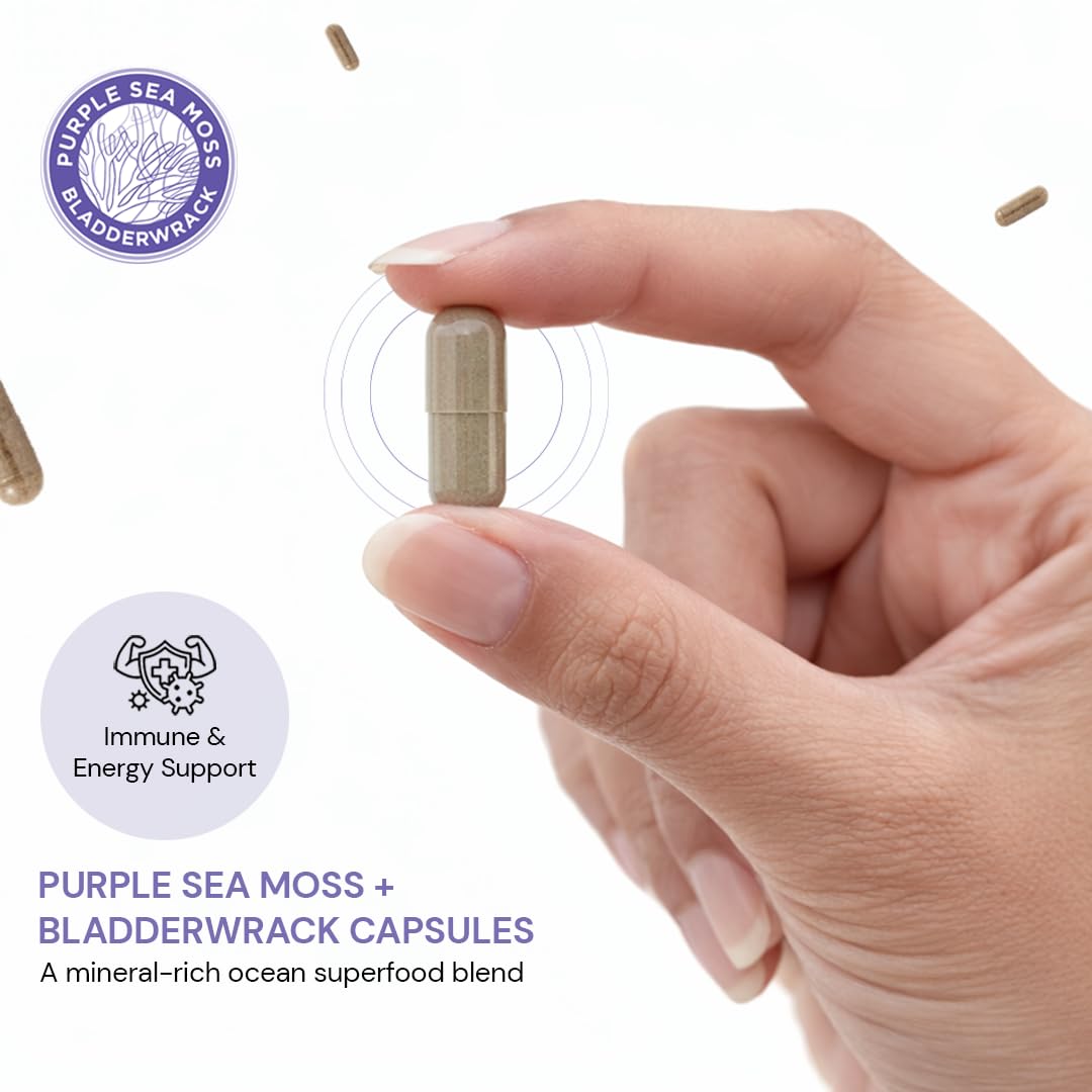 BocaHeal Purple Sea Moss + Bladderwrack Capsules, 60 Count