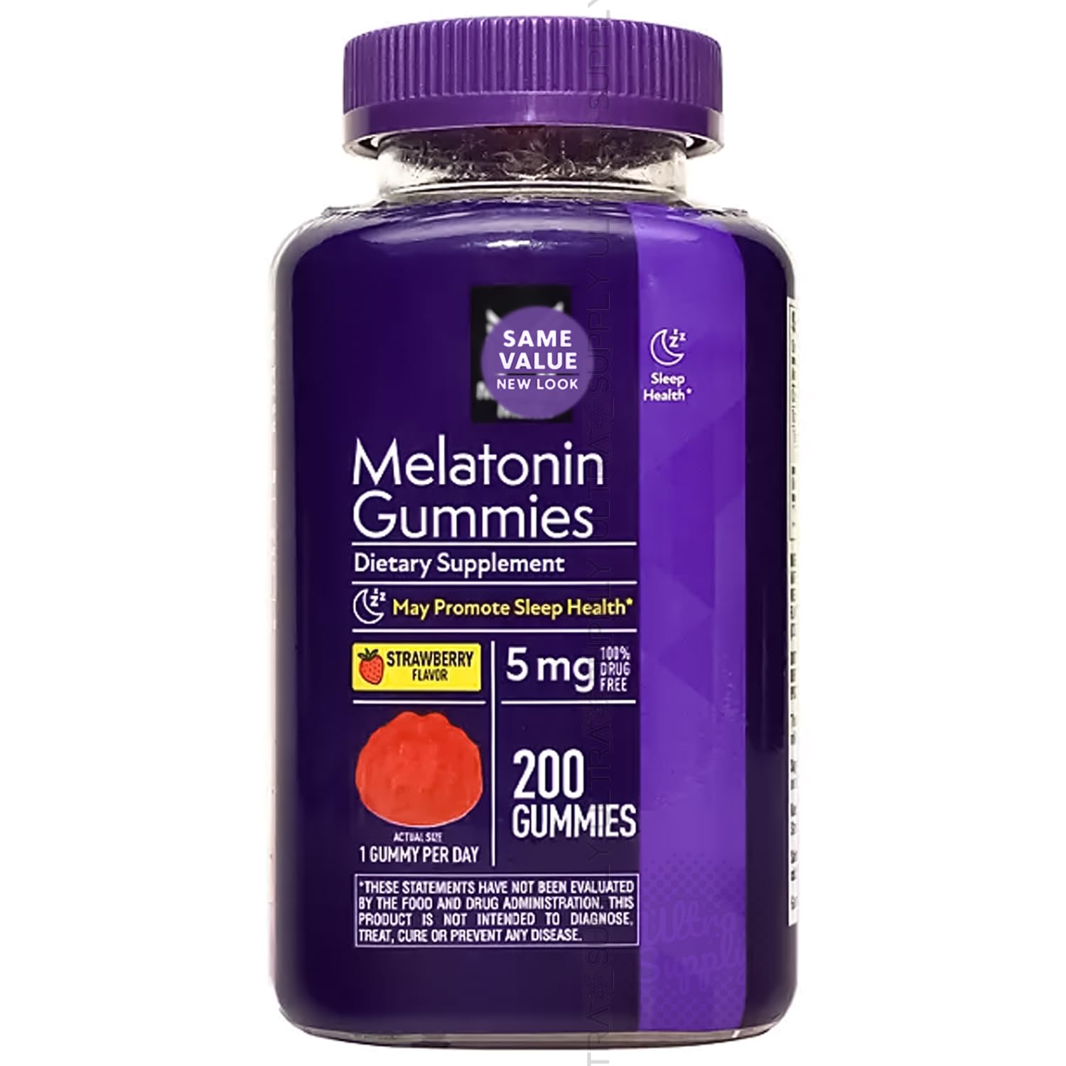 Generic Members Mark Melatonin Gummy 5mg – Strawberry Flavor, Non-Habit Forming, Gluten Free, 200 Count