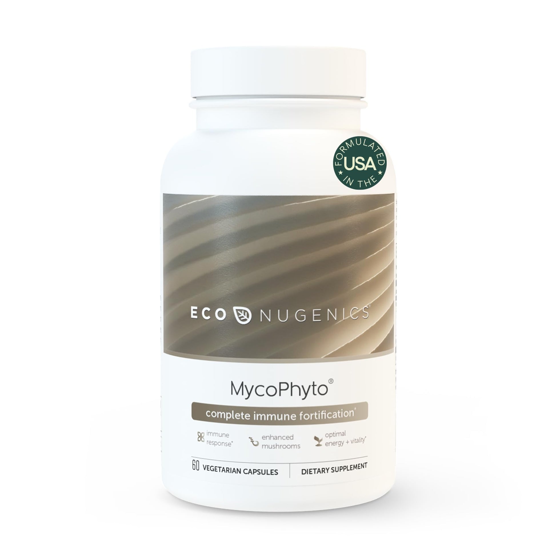EcoNugenics MycoPhyto Complex Mushroom Supplement Capsules 60 Count