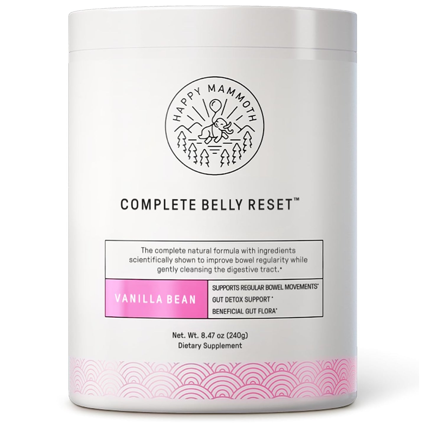 Happy Mammoth Complete Belly Reset Digestive Health Supplement Powder 8.46 Ounce