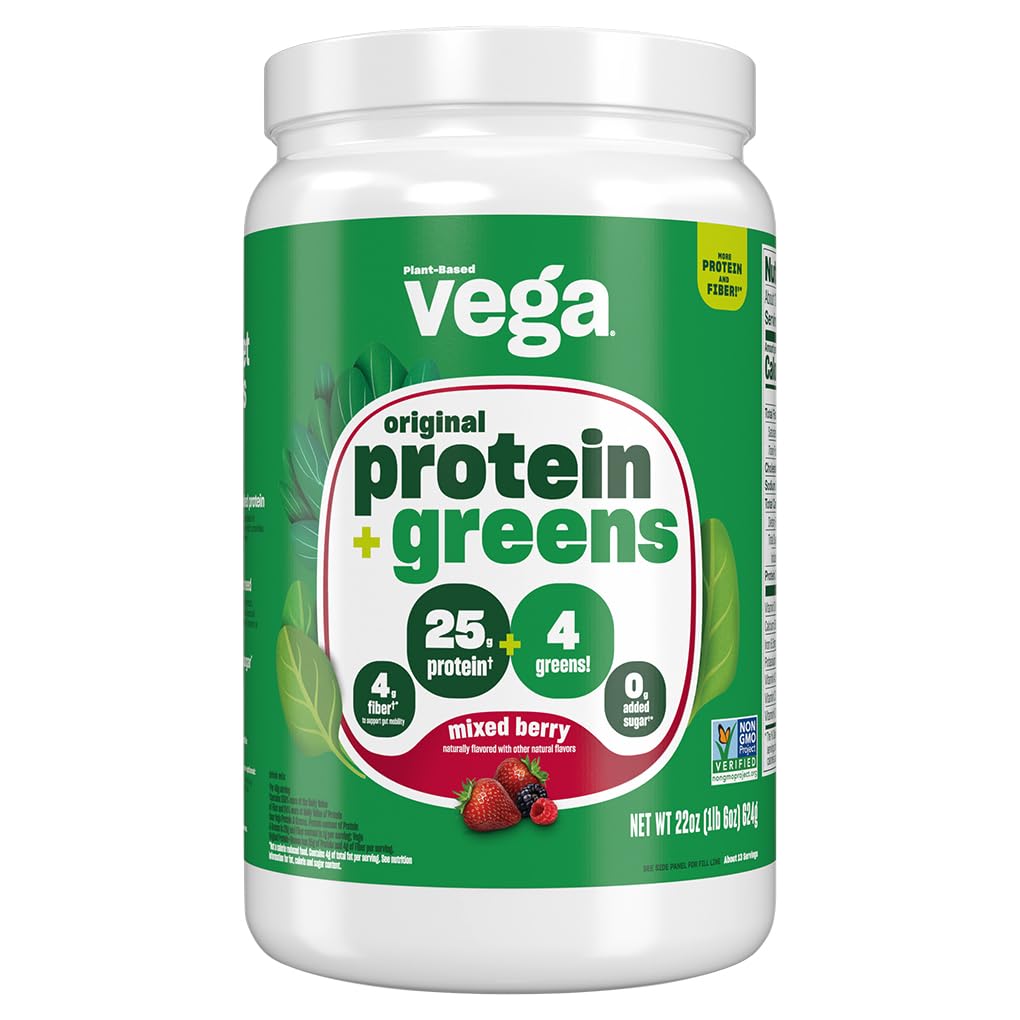 Vega Protein and Greens Protein Powder Berry 22 Servings