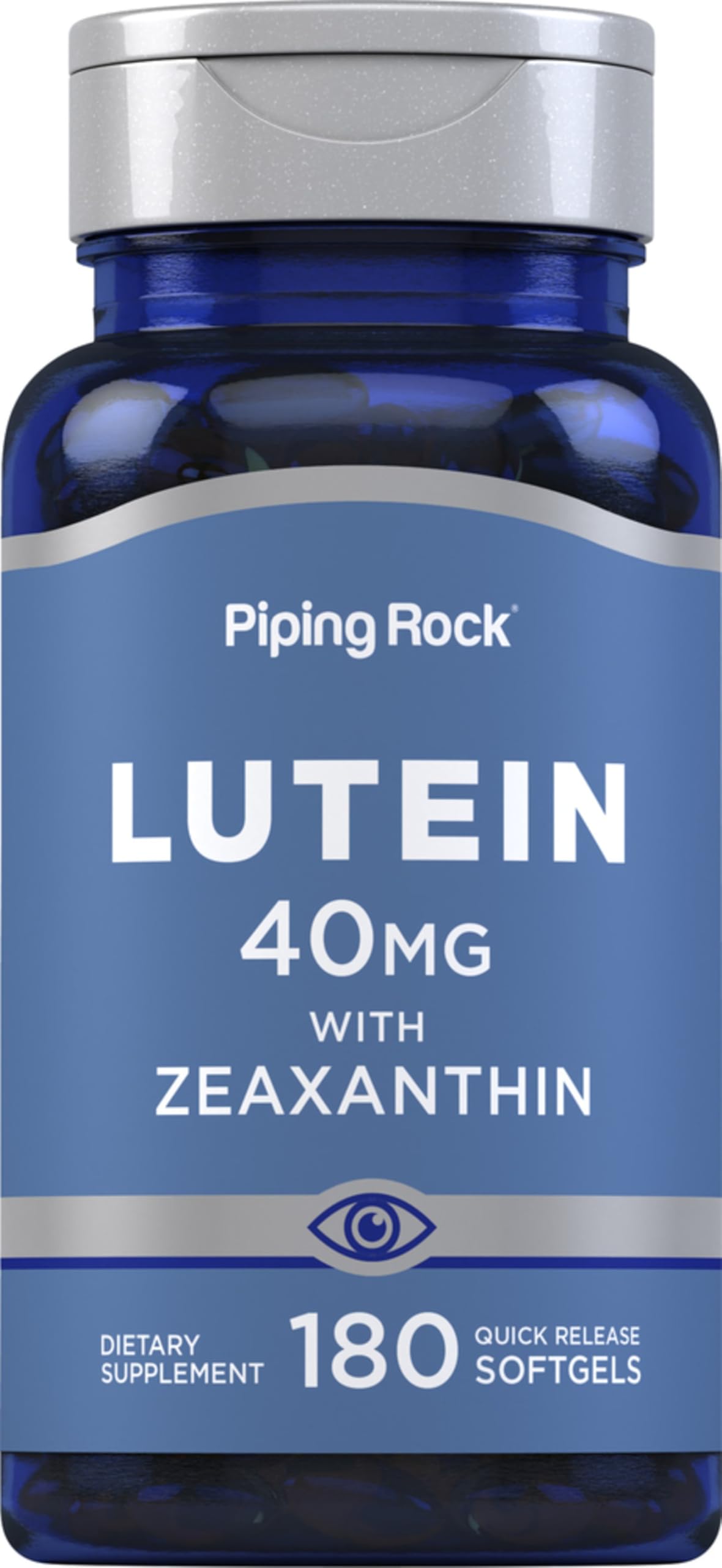 Piping Rock Lutein and Zeaxanthin Supplement 40 mg Softgels 180