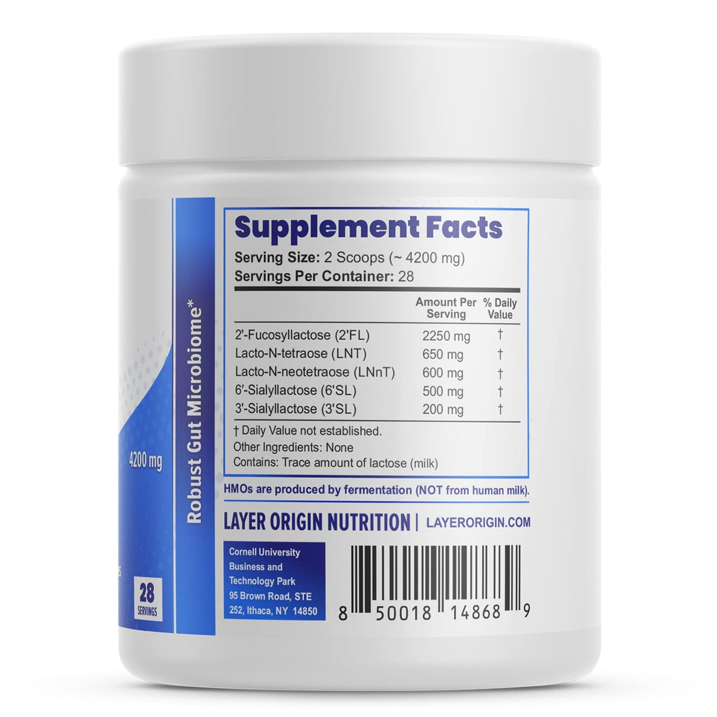 Layer Origin SuperHMO Prebiotic Mix with 5-HMO Prebiotic Fiber, Powder, 120 Servings