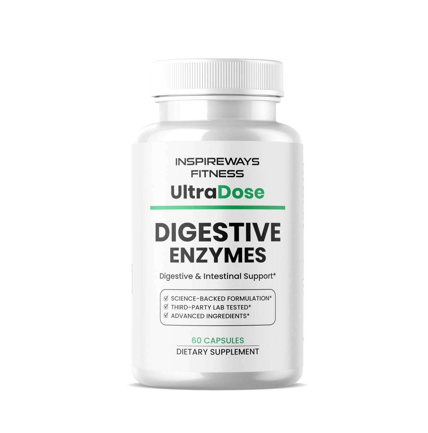 Fitness InspireWays Digestive Enzymes with Probiotics – Enzyme Pro Formula for Digestive Support Capsules, 60 Capsules