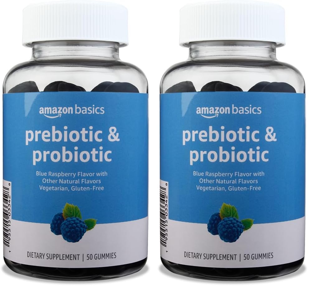 Amazon Basics Solimo Prebiotic & Probiotic Gummies, 100 Count