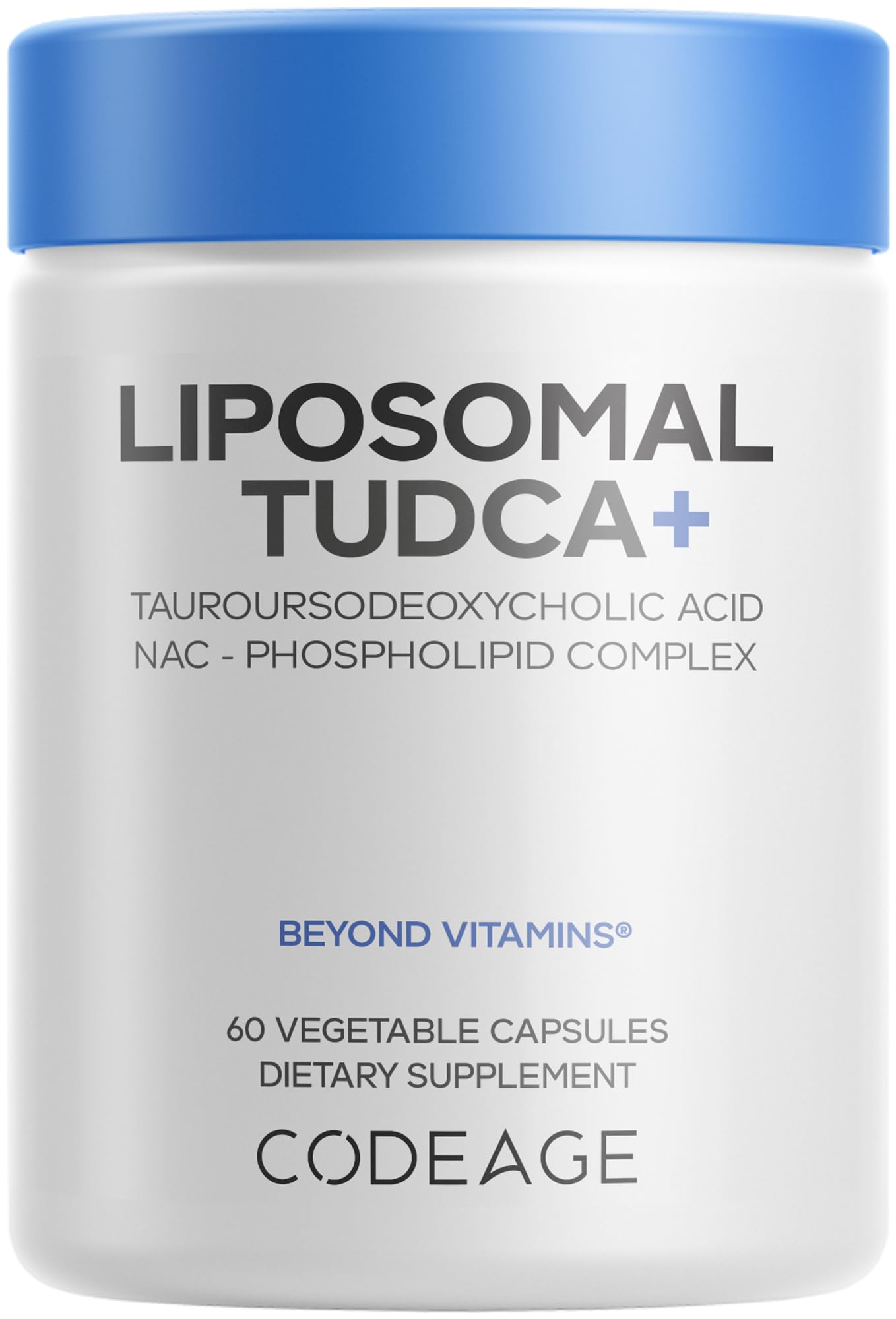 Codeage Liposomal TUDCA+ Supplement – TUDCA Bile Acid Formula, NAC N-Acetyl Cysteine, Liposomal Delivery – Liver & Gallbladder-Focused Formula, Non-GMO, 60 Capsules