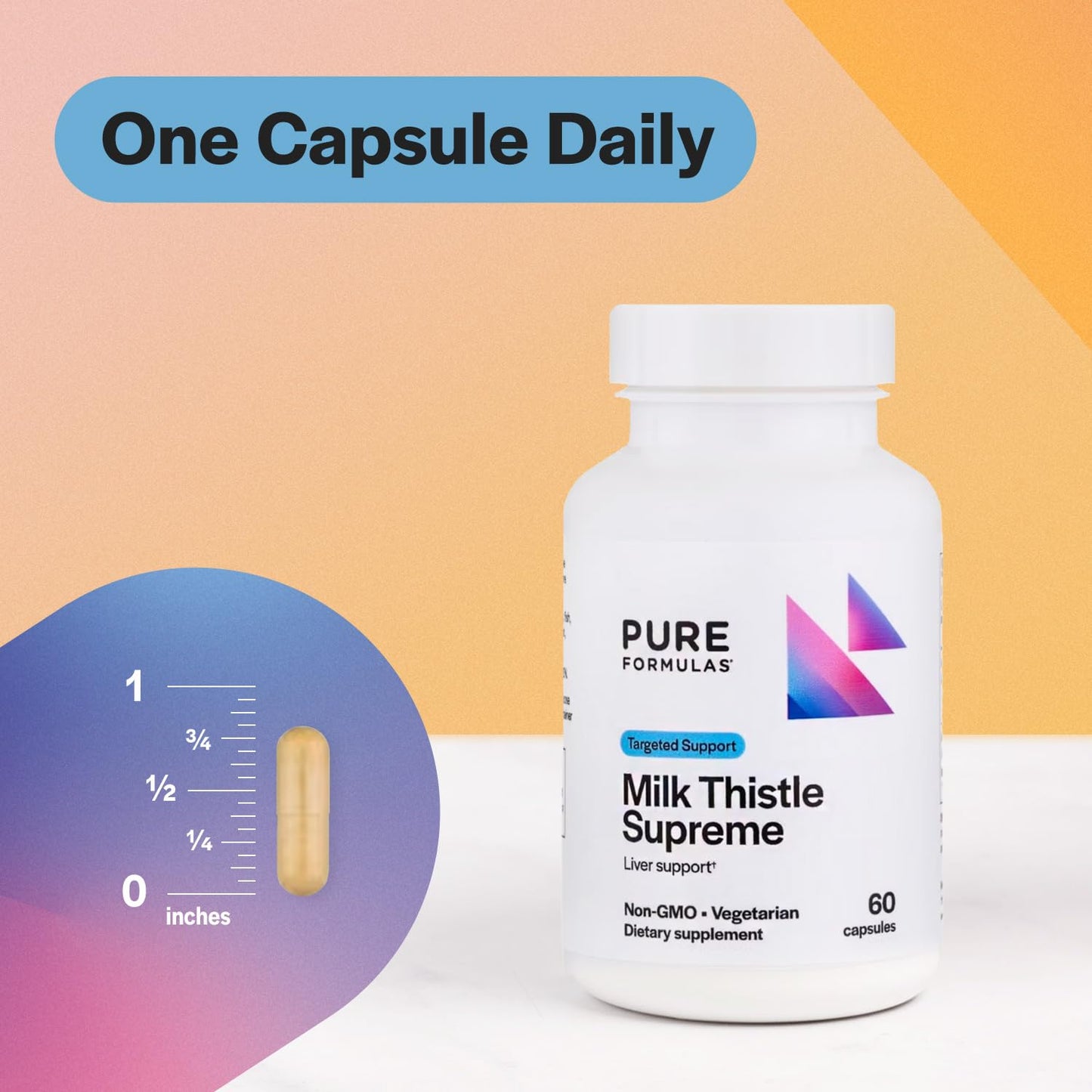 PureFormulas Milk Thistle Supreme 250 mg – Liver Health & Antioxidant Support – Non-GMO Vegetarian Capsules, 60 Count