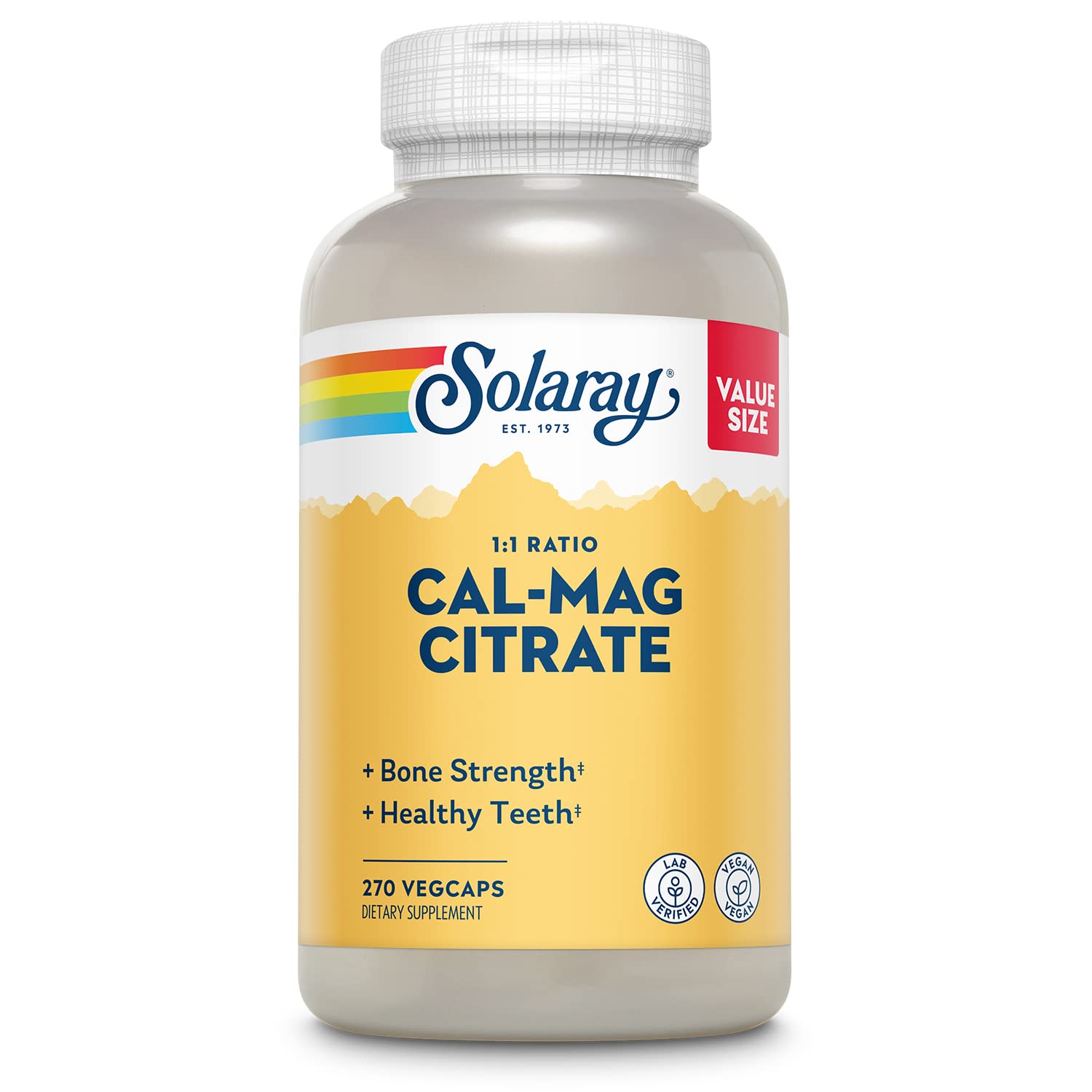 Solaray Calcium Magnesium Citrate 1000mg 1:1 Ratio Capsule 270
