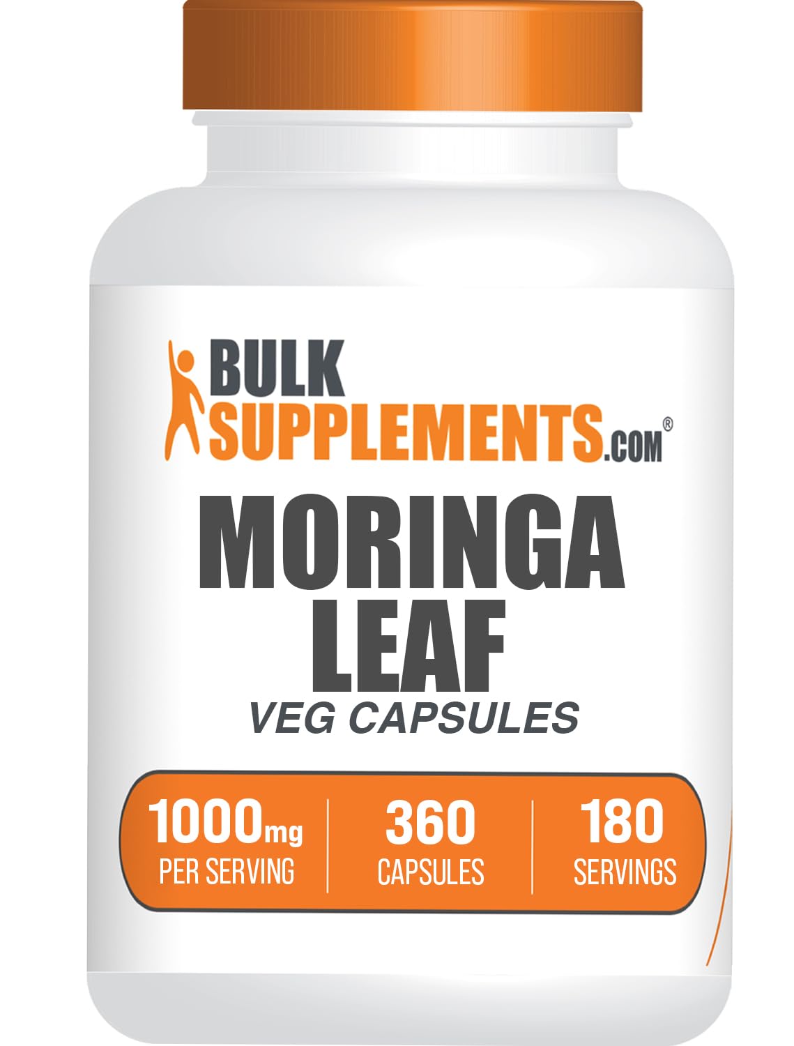 BulkSupplements Moringa Leaf Extract Capsules 360 Capsules