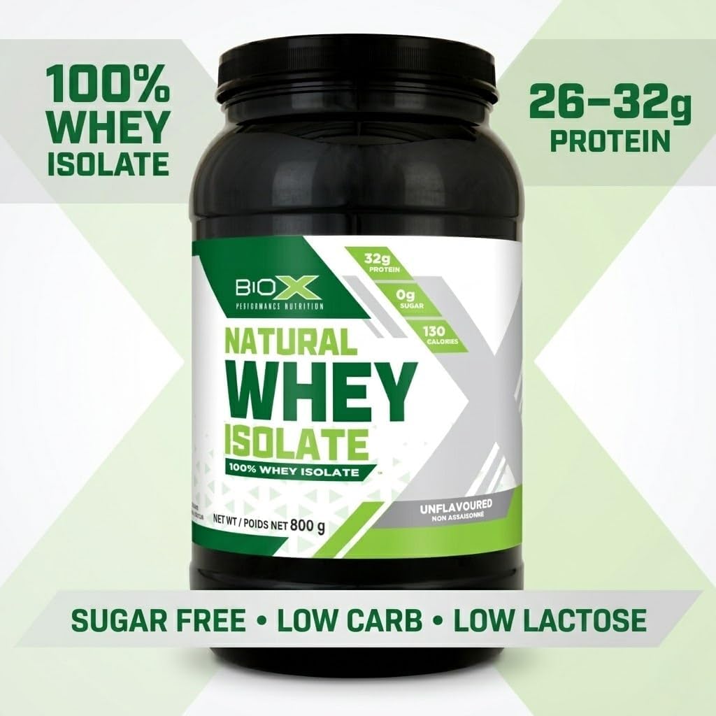 BIOX PERFORMANCE NUTRITION Natural Whey Isolate Protein Powder, Vanilla, 1.8 lb, 28.8 Servings