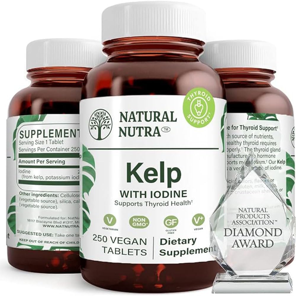 Natural Nutra Kelp Iodine with Potassium Iodide 250 Tablets