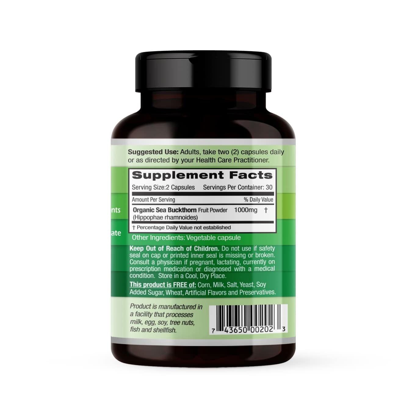 Emerald Labs Sea Buckthorn Dietary Supplement with Vitamins C, E & Omega-7 Vegetable Capsule, 60 Count