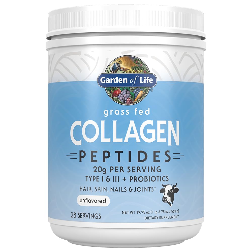 Garden of Life Grass Fed Collagen Peptides Powder Unflavored 19.8 oz