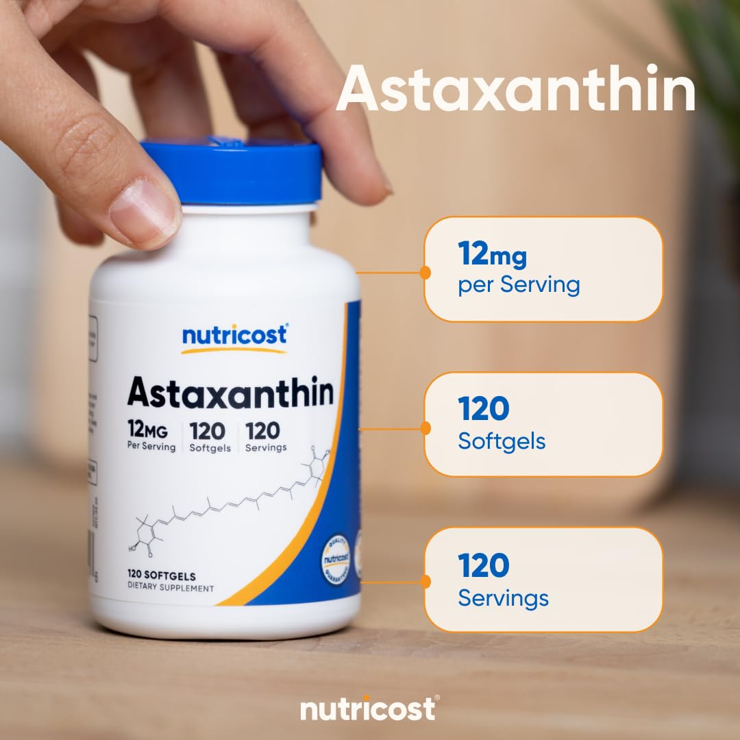 Nutricost Astaxanthin 12mg Capsules 120 Count