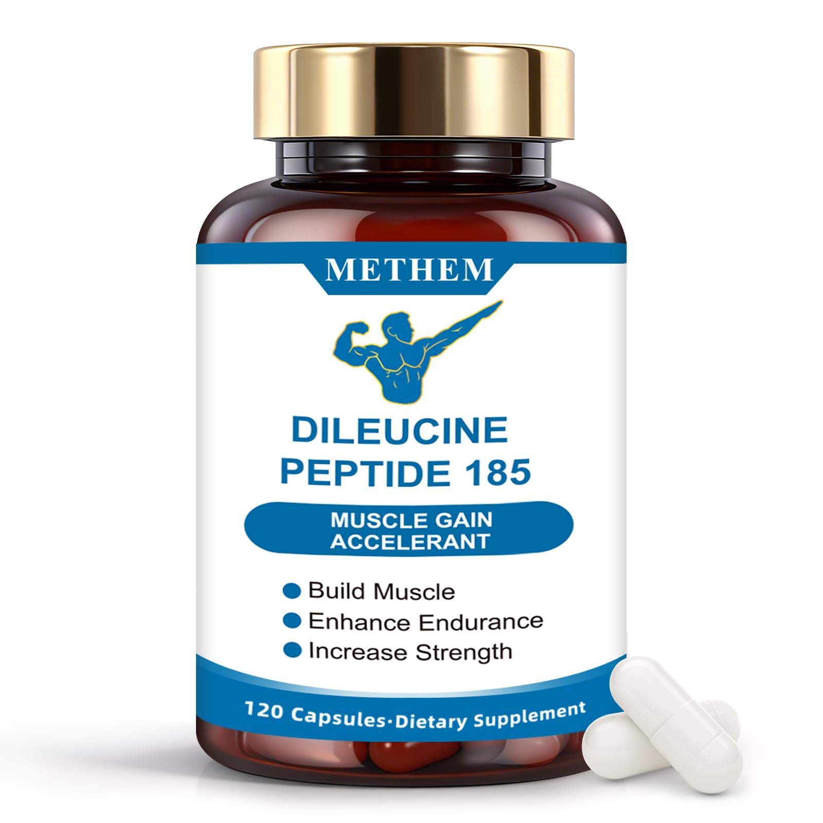 METHEM Dileucine Amino Acid Peptide with 185 Peptides Vegetable Capsules 120
