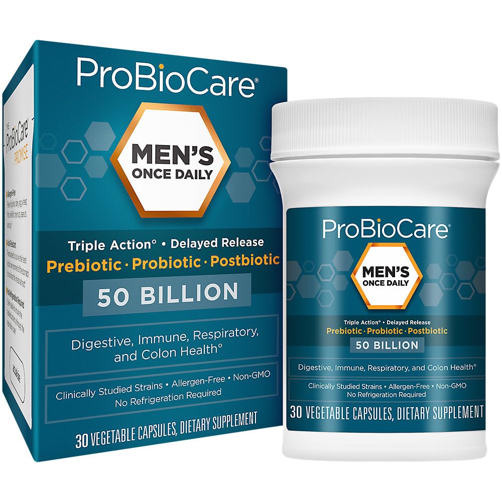 ProBioCare MenaTMs Once Daily Probiotic for Digestive Health, 50 Billion CFU Probiotics, Capsules, 30 Count