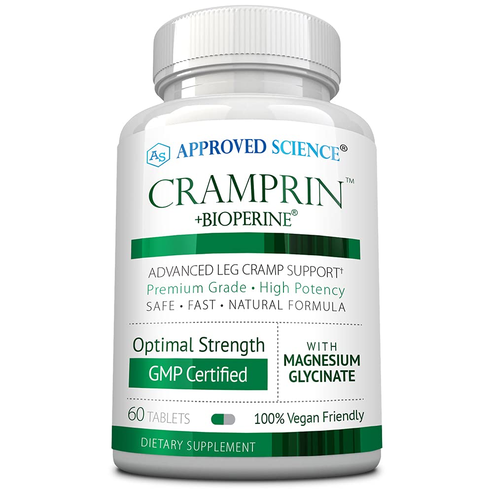 Approved Science Cramprin High Absorption Magnesium, Vitamin B Complex, BioPerine - Muscle Cramps - 60 Tablets