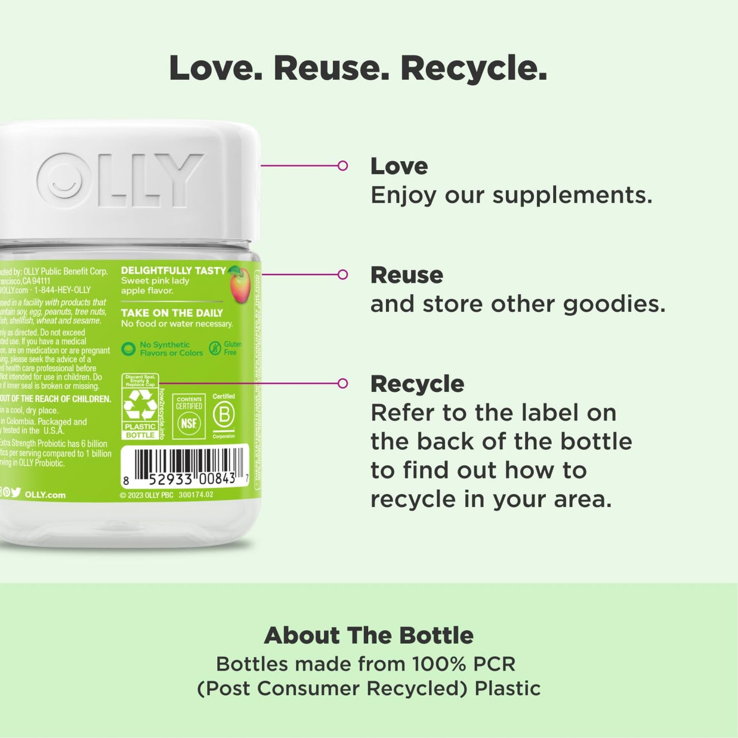 OLLY Extra Strength Probiotic Chewable Gummy 50 Count