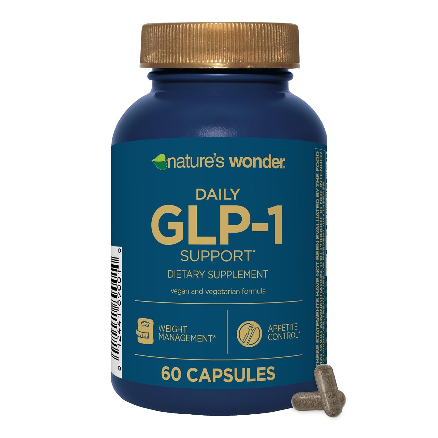 Nature's Wonder Daily GLP-1 Support Supplement Capsules, 60 Capsules