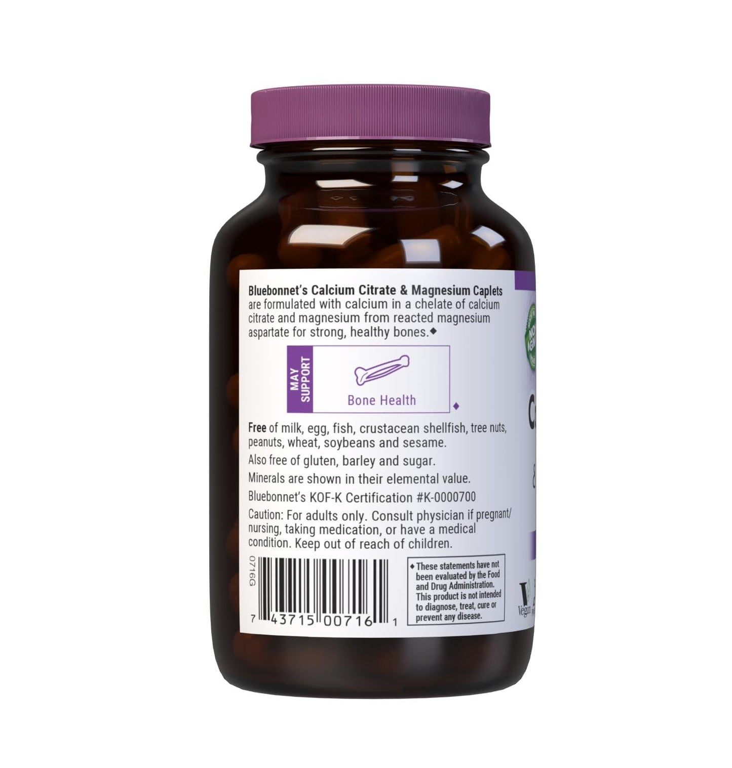 BlueBonnet Calcium Citrate Plus Magnesium Tablets, 90 Count