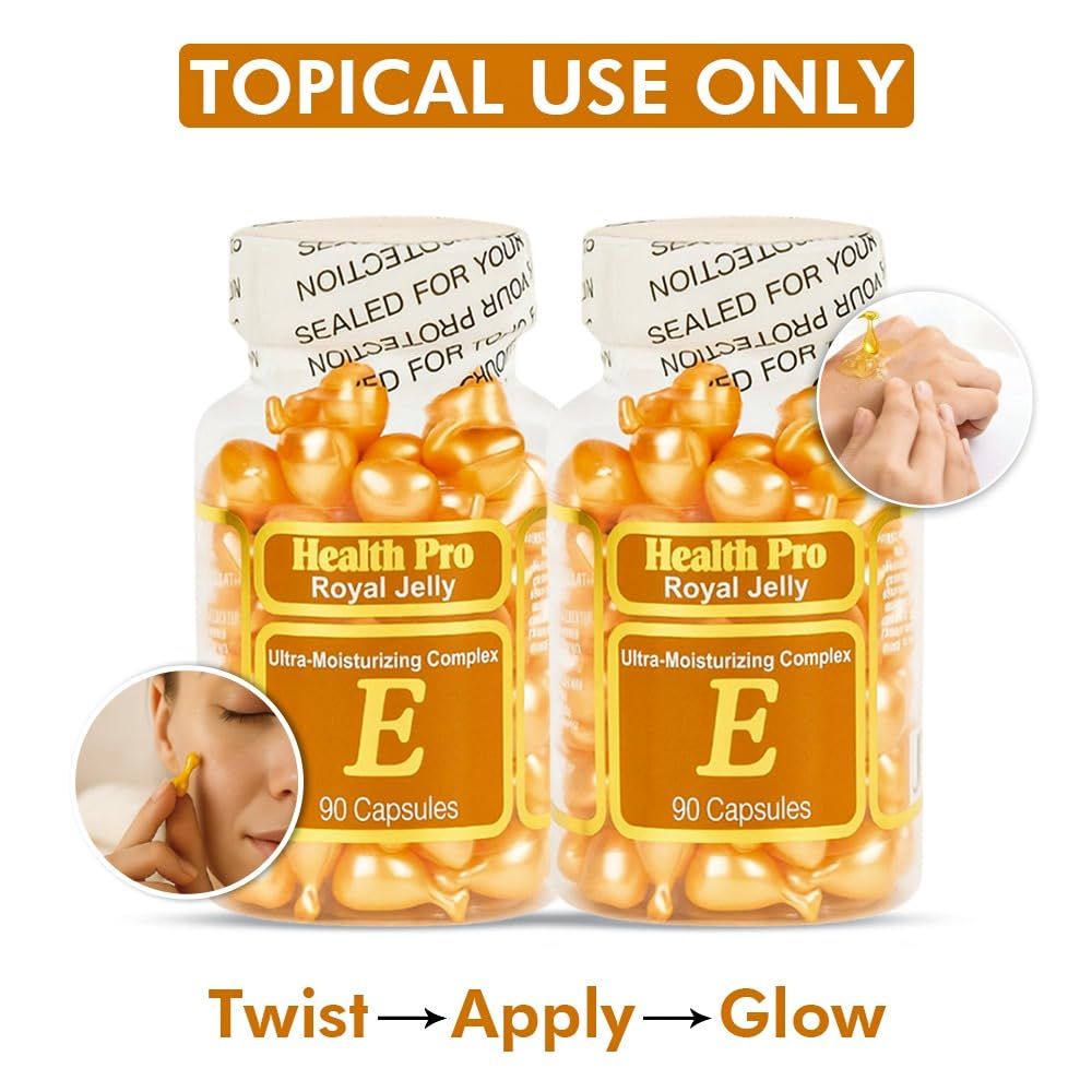 Nu-Health Vitamin E Oil Capsules for Skin with Royal Jelly, 90 Capsules