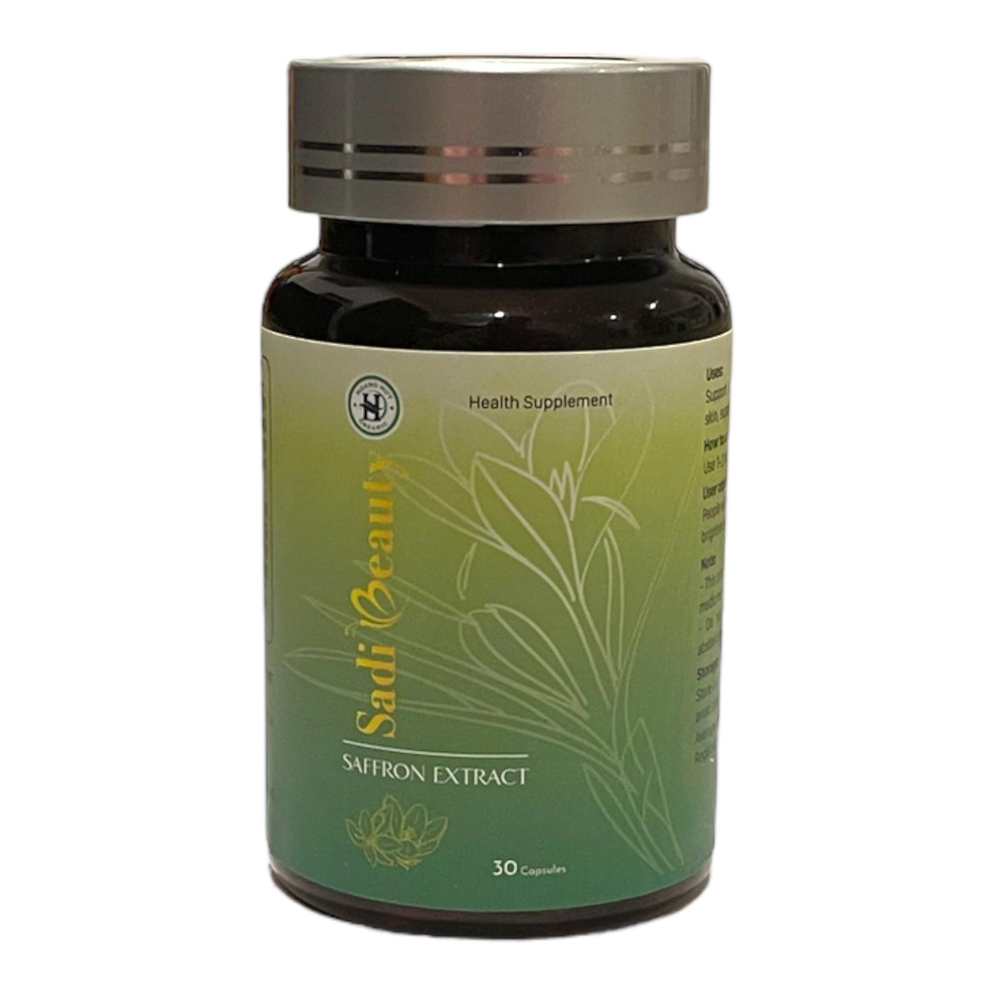Sadi Beauty Saffron Extract Capsules with L-Glutathione, Vitamin C, Vitamin E, 30 Capsules
