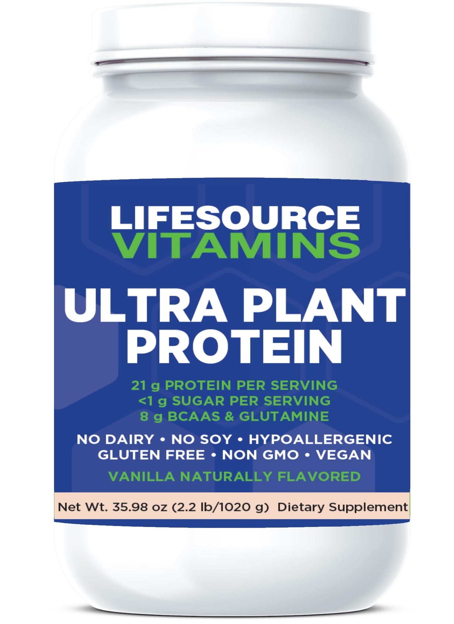 LifeSource Vitamins Ultra Plant Protein - Raw Vegan Plant Based Protein - Vanilla Protein Powder, 35.2