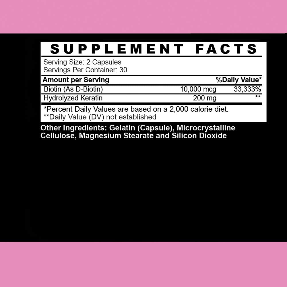 Angry Supplements Hair Envy Biotin + Keratin Powder 60