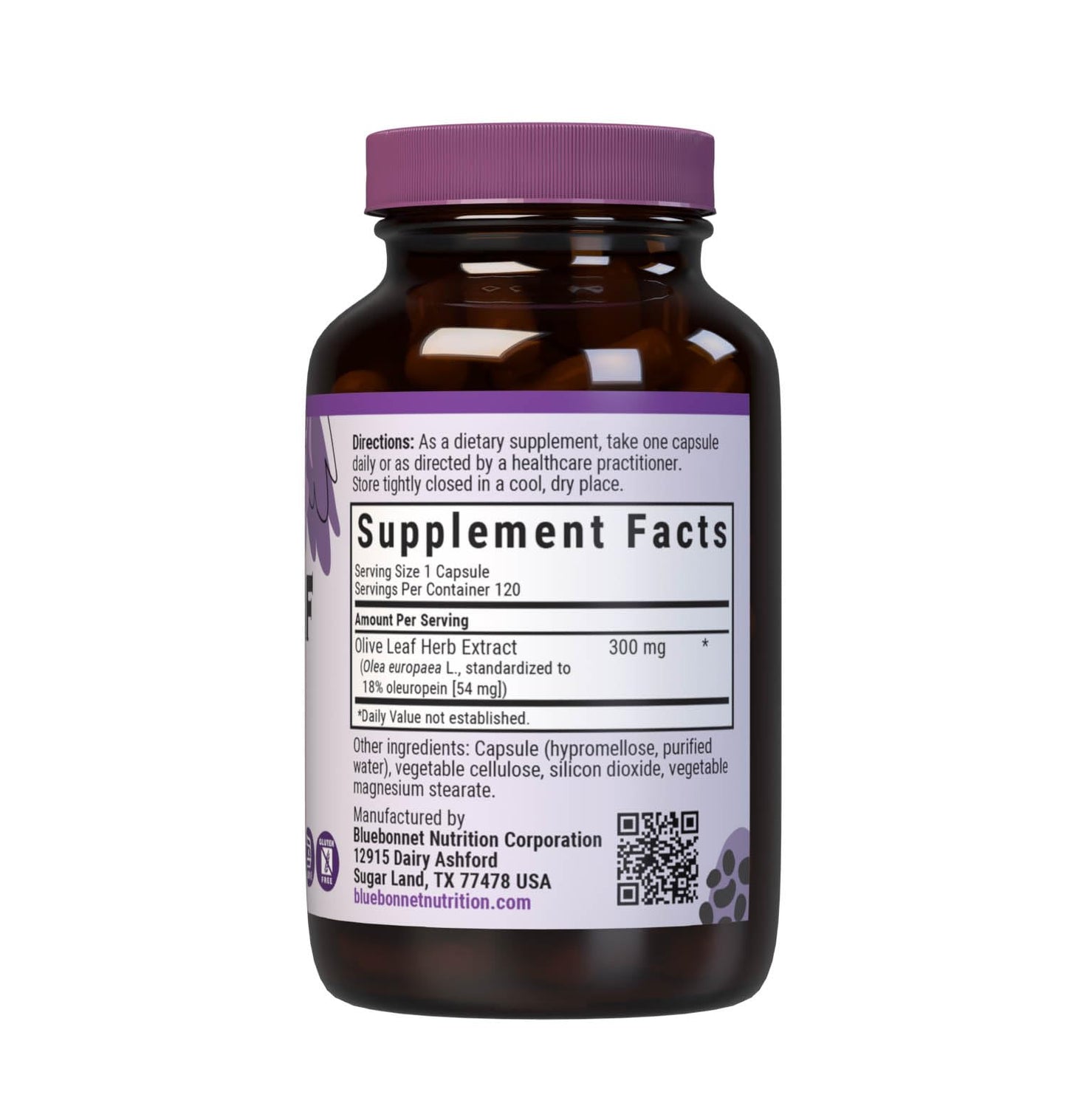 BlueBonnet Olive Leaf Herb Extract Capsules 120 Count