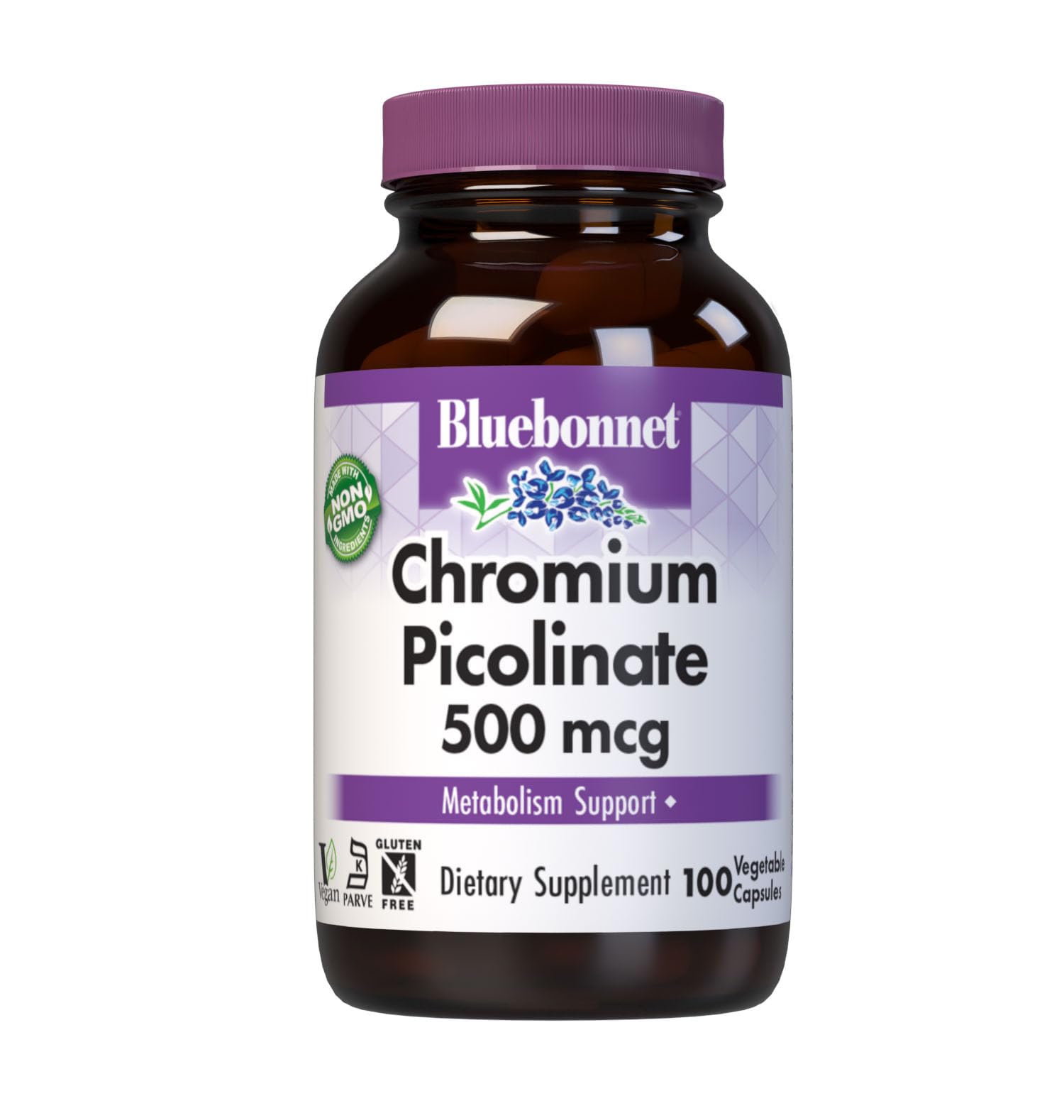 BlueBonnet Chromium Picolinate 500 mcg Capsules, 100 Count