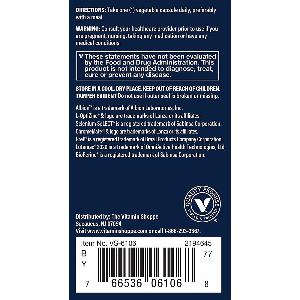 Vthrive Bioactive Men's 50+ Multivitamin One-Daily Multi Vegetarian Capsules, 60 Count