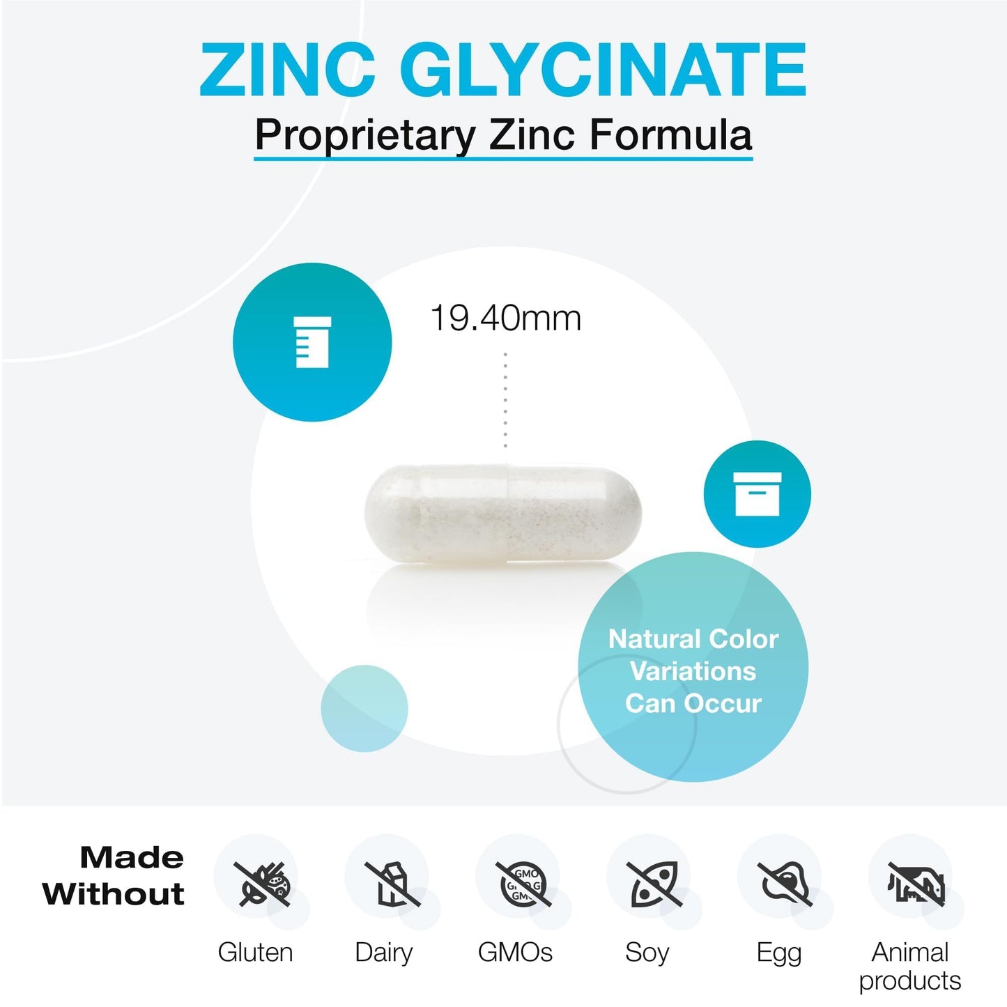 XYMOGEN Zinc Glycinate 20 mg Highly Absorbable Zinc Supplement Capsules, 120 Count
