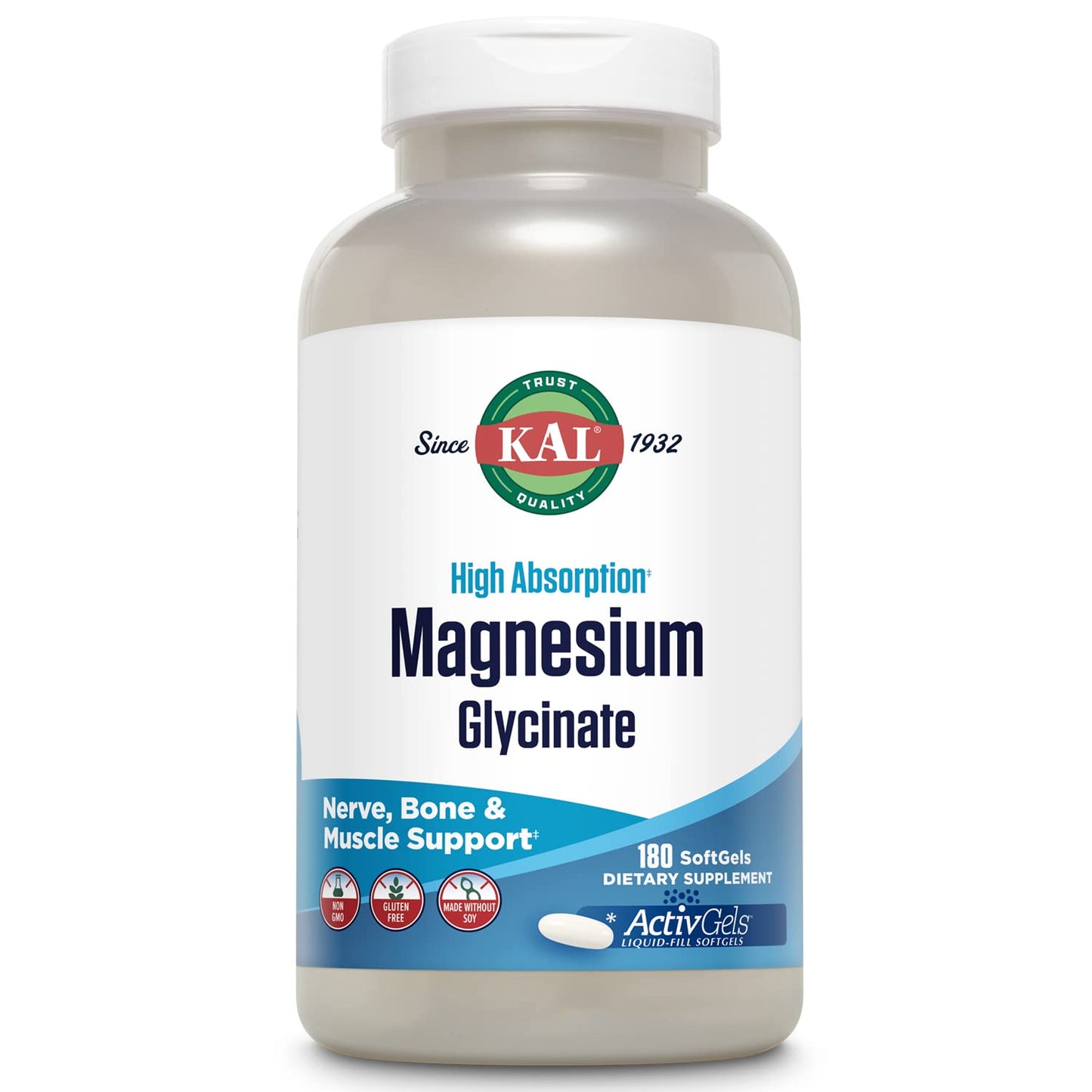 KAL Magnesium Glycinate ActivGels 315 mg Softgels, 180 Count