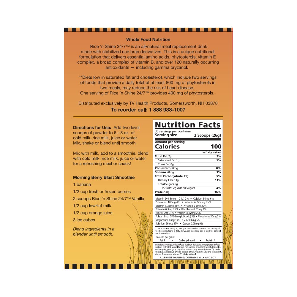 NutraCea for ITV Rice n Shine Meal Replacement Powder, 28 Servings